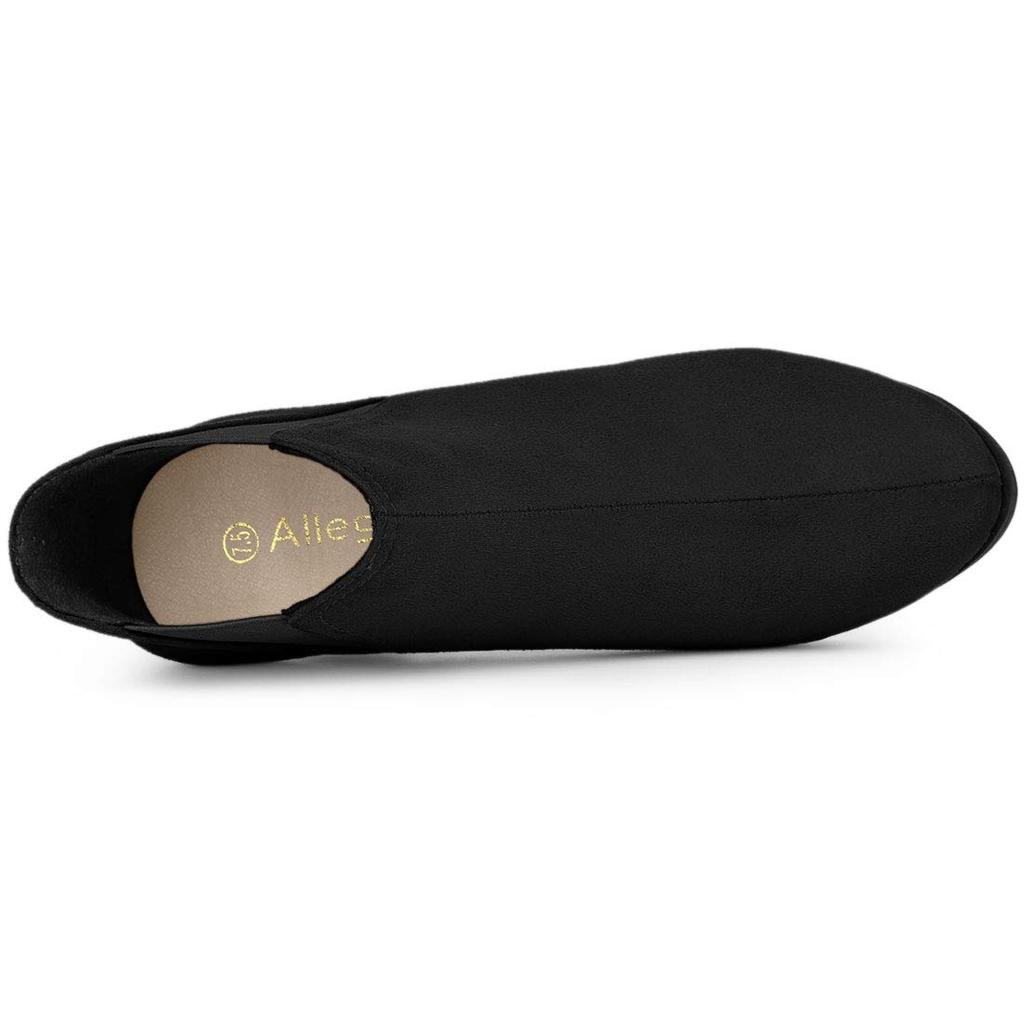 Allegra K Women's Leopard Print Chelsea Boots with Round Toe, Block Heel, and Platform, Black, Size 27.0cm