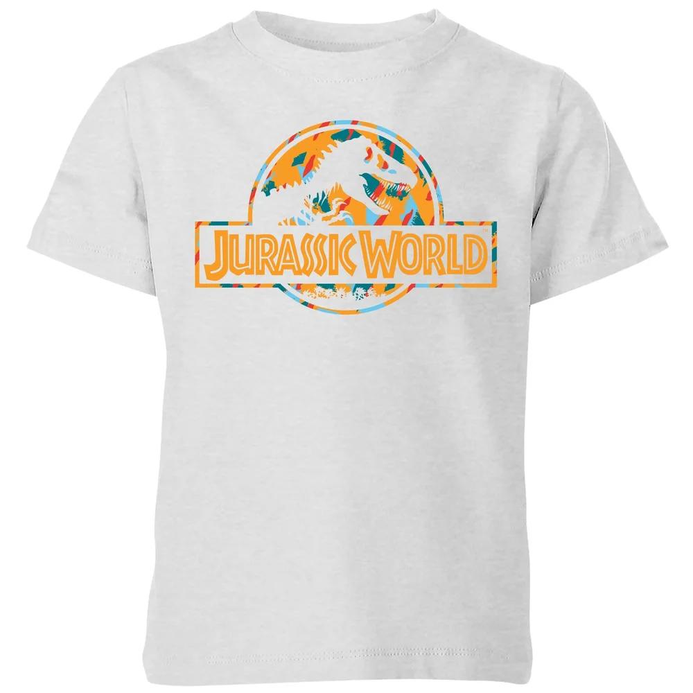 Jurassic Park Logo Tropical Kids  T-Shirt - Grey - 3-4 Years 150
