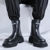 Martin boots men's high-top leather shoes Chelsea boots medium-top winter British style thick-soled heightening leather boots 5041-R