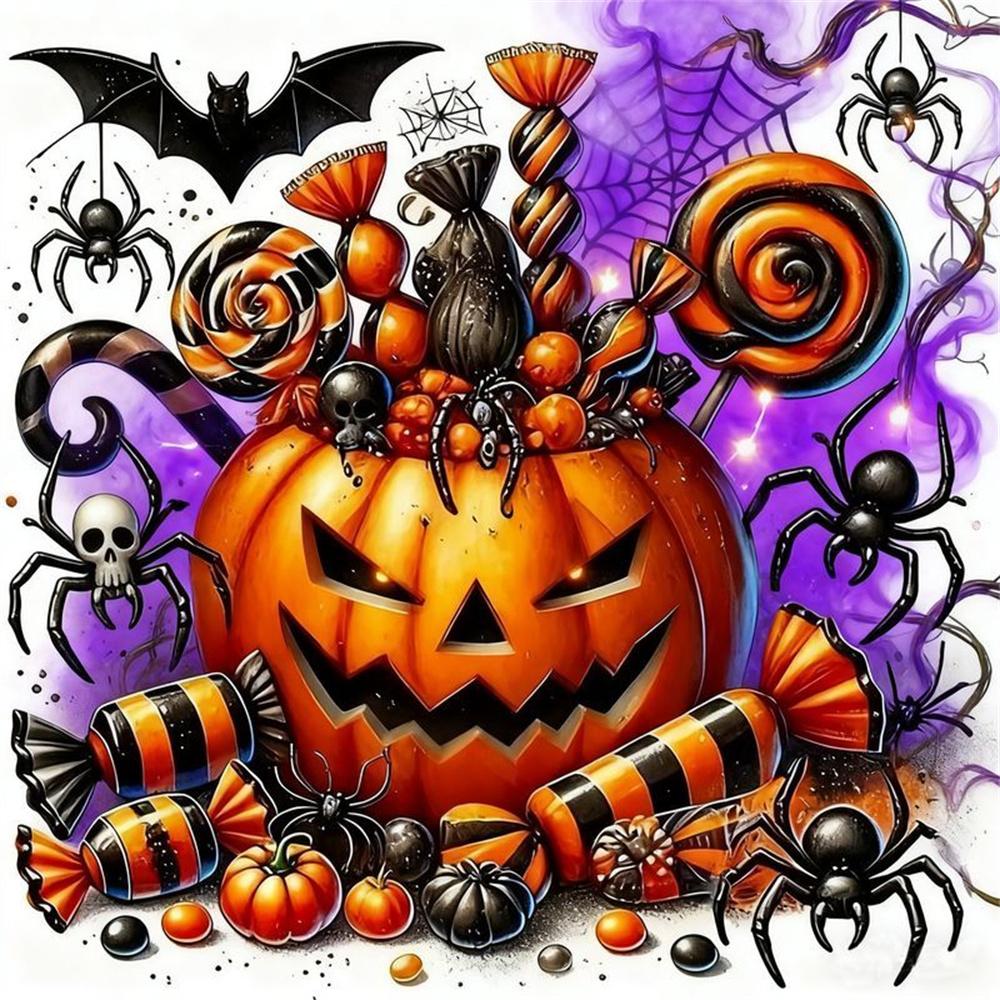 Diamond Embroidery Halloween Ghost Witch Rhinestone Picture Diamond Painting Kit Mosaic Full Square Drill Home Decor