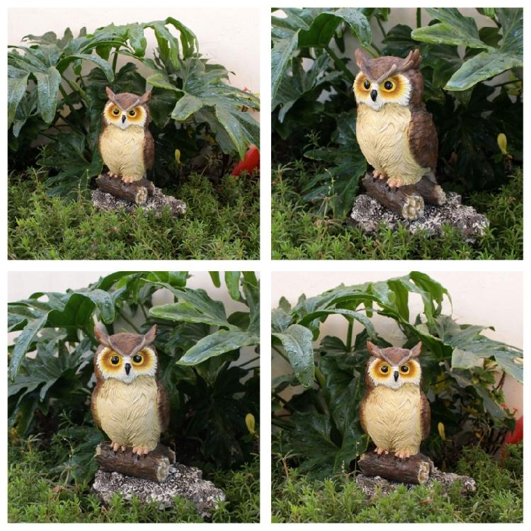 Garden Owl Statue Display Ornament Desktop Figurines Decor Sculpture for Patios