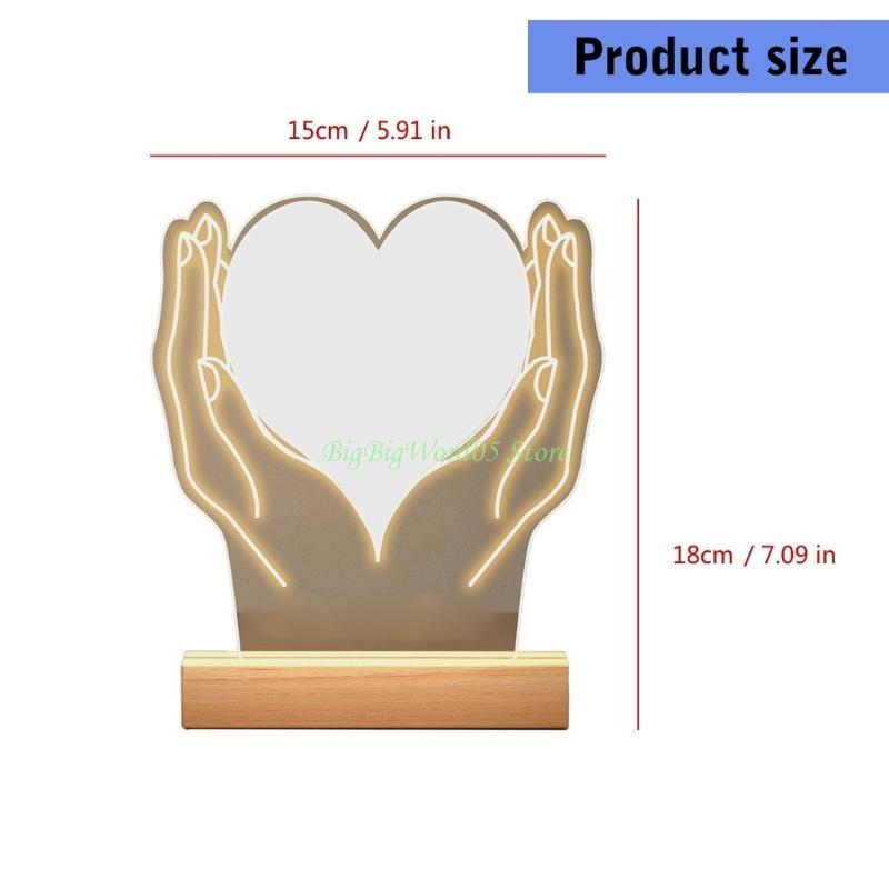 24TE Customizable LED Acrylic Picture Frame With Couple Photo Personalised For Bedroom Living Room Valentine's Day Gift