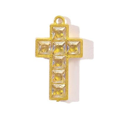 3pcs Stainless Steel Cross Charm Vintage Heart Charm Fashion Cubic Zircon Pendant  Gift