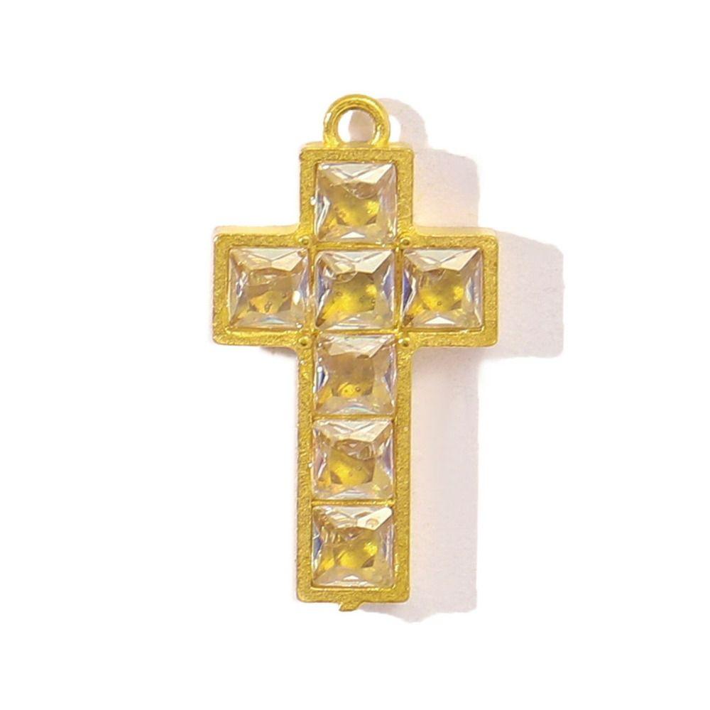 3pcs Stainless Steel Cross Charm Vintage Heart Charm Fashion Cubic Zircon Pendant Gift