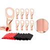Package of 10 Copper Lug Terminal Blocks 38 Inch with Heat Shrink Tubing for For Automotive Marine and Electrical Wiring Needs