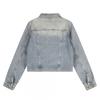 Unisex Retro Deconstructed Denim Jacket Cotton Oversized Streetwear Outerwear Fall