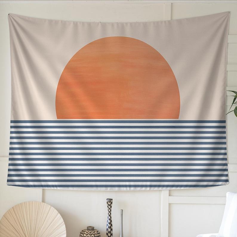 Sunlight shines on the ocean tapestry 75x100 чёрный