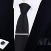 Men's Formal Tie Gift Box: Five-Piece Set with Logo, 8cm Striped Black for Weddings and Business 
