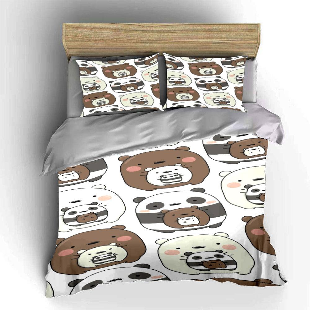Bear and panda faces. Bedding sets Duvet cover sets Duvet covers Pillowcases(1 * Duvet Cover 2 * Pillowcases without duvet insert)