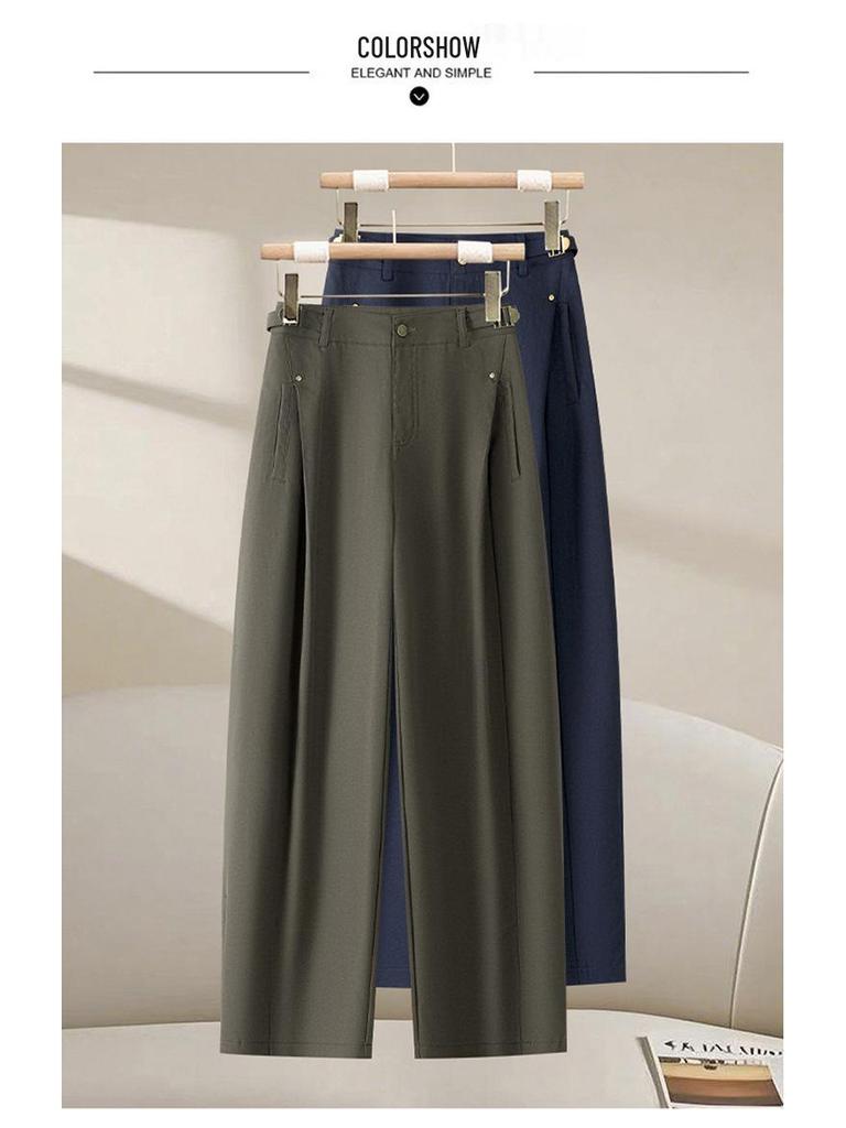 Women's High-Waisted Wide-Leg Cargo Pants – New 2026 Spring & Autumn Style, Loose, Slimming, Casual Fit.
