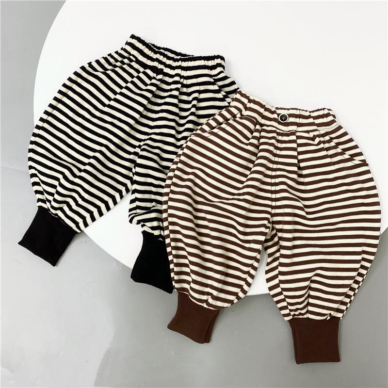 Kids' 2024 Korean Striped Harem Pants - Spring Mid-Waist Trend for Small & Medium Children