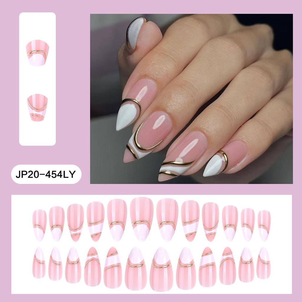 Pegatinas Desmontables para Uñas Estilo Europeo y Americano - Uñas Postizas Simples y Llevables