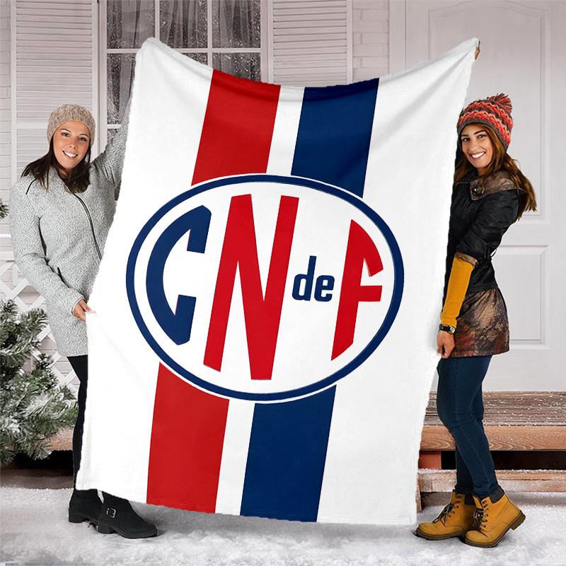 1pc Club Nacional de Football Theme Blanket - Digital Print, Polyester, Cozy for All Seasons, Perfect for Outdoor, and Travel