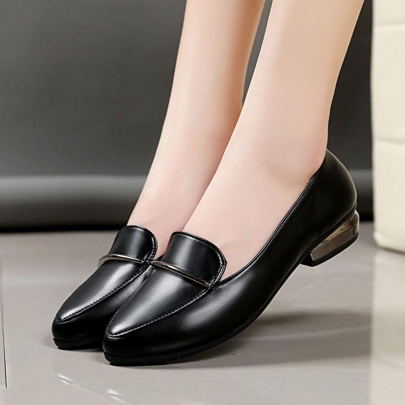 Shoes for Women with Medium Heels Office Woman Pumps Moccasins Pointed Toe On Promotion 39 High Quality Chic Point Elegant Dress