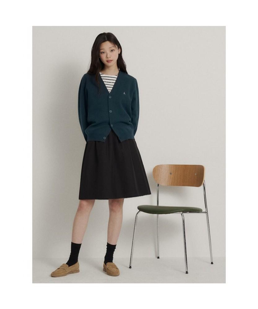 Binpolmen [Essential] Unisex Cotton Barrel B Cardigan Green