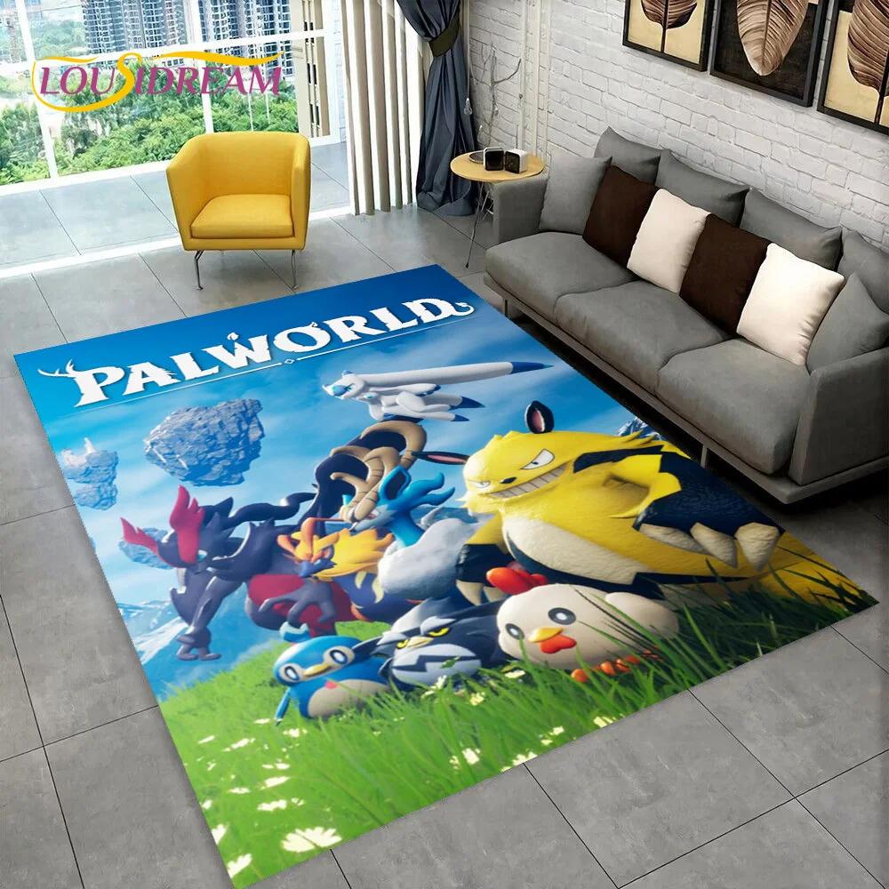 3D Cartoon Palworld Spiel Teppich für Zuhause Wohnzimmer Schlafzimmer Sofa Fußmatte Dekoration, Kinderteppich Rutschfeste Bodenmatte Geschenk