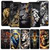 Cross Pattern Bicolor Lion Phone Case for Samsung Galaxy A55 A35 A17 A07 A15 A13 A25 A51 A71 A72 A73 A32 A52 A52S A41 Soft TPU