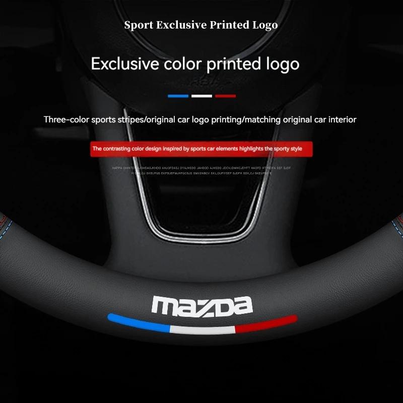 2025 Heiß Für Mazda 3 5 6 SKYACTIV Axela Atenza CX30 CX5 CX8 CX9 MX5 RX8 RX7 BT50 Kohlefaser Leder Auto Lenkradabdeckung Ac