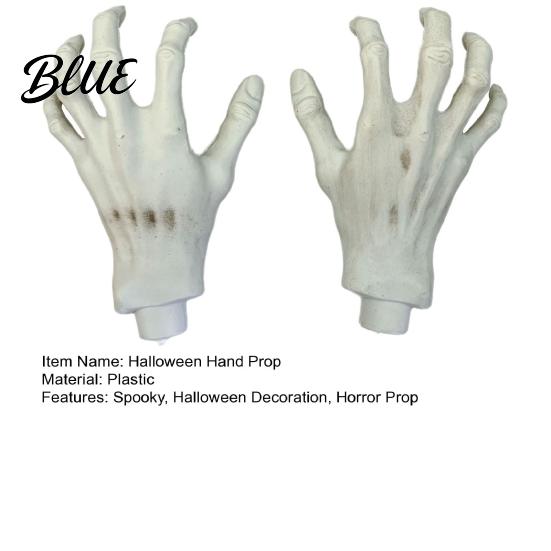Script Killing Game Supplies 1 Pair Halloween Skeleton Hands Realistic Plastic Zombie