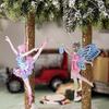 Winter Acrylic Christmas Ornaments Colorful Snowflake Ballerina Dancer Feather Hanging Ornaments