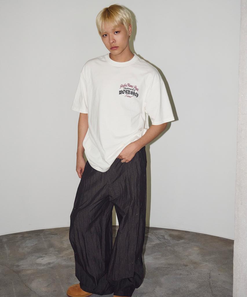 TRAVEL Racer Pigment Short Sleeve T-Shirt Cream