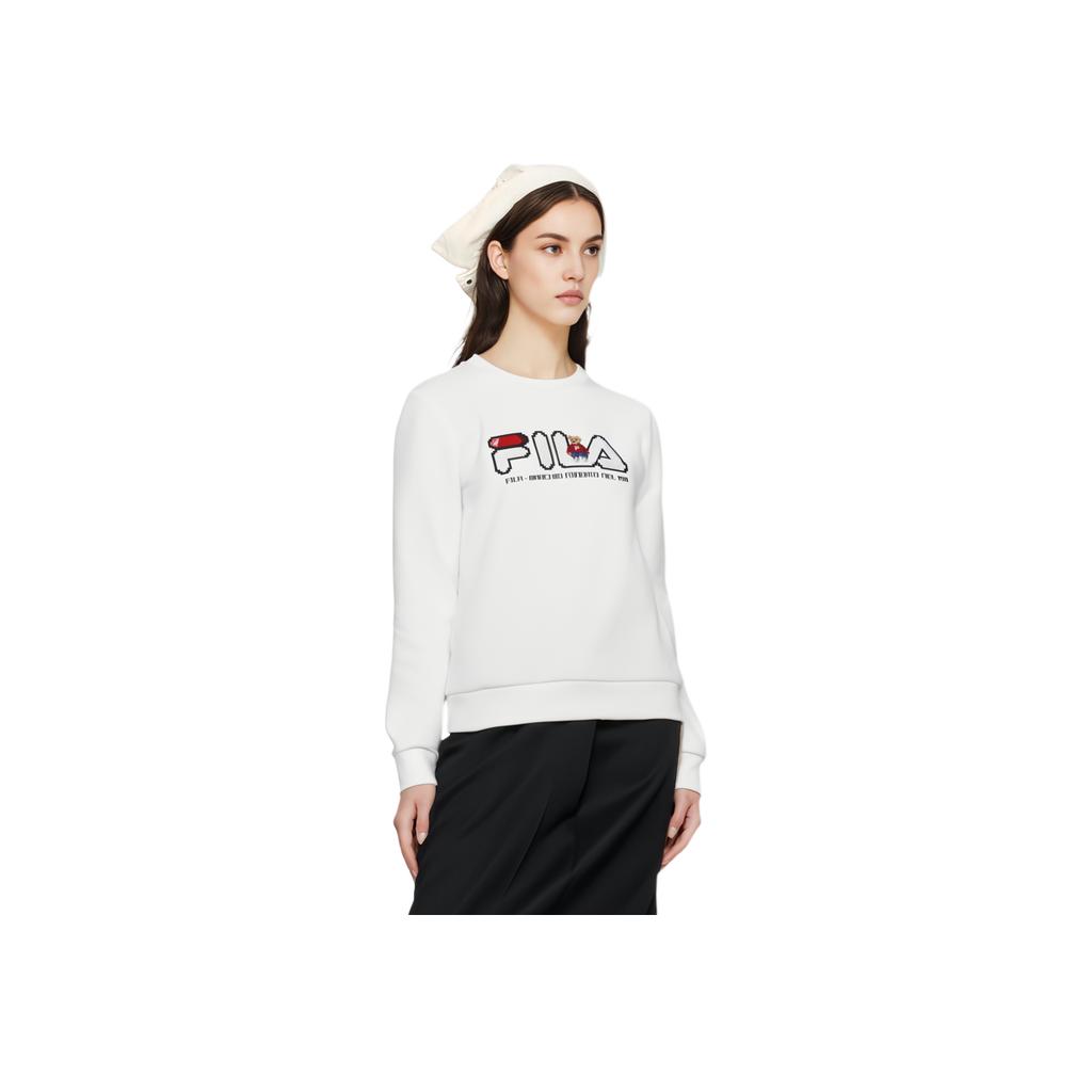 FILA Spring Casual Fashion Hoodie Women Tops White F51W338290FWT