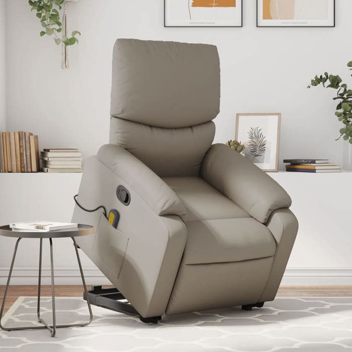 VidaXL Recliner Massage Chair Cappuccino Faux Leather 3204899