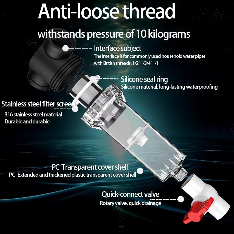 Precision 1/2" 3/4" Pipe Water Filter Irrigation Pool Aquarium Valve Rust Sand Trap Agricultural Filtration Device