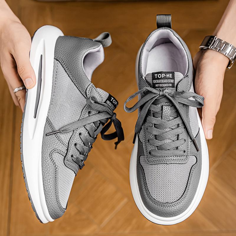 New Fashion Men 's Four Seasons Comfortable Thick Sole Shoes Students BoysTrending Soft Sole Breathable Casual Running Sneakers
