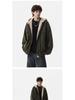 Zuoshan Diao Men's Hooded Cotton Jacket: Winter Velvet, Thick, Loose Fit, Youthful Trendy American Workwear Style.