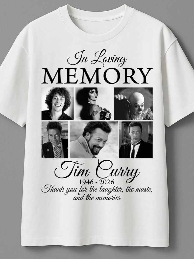 Tim Curry Gedenkshirt, in liebevoller Erinnerung Tribut Damen-T-Shirt, Legendärer Schauspieler Fan-T-Shirt, Erinnerungsgeschenk