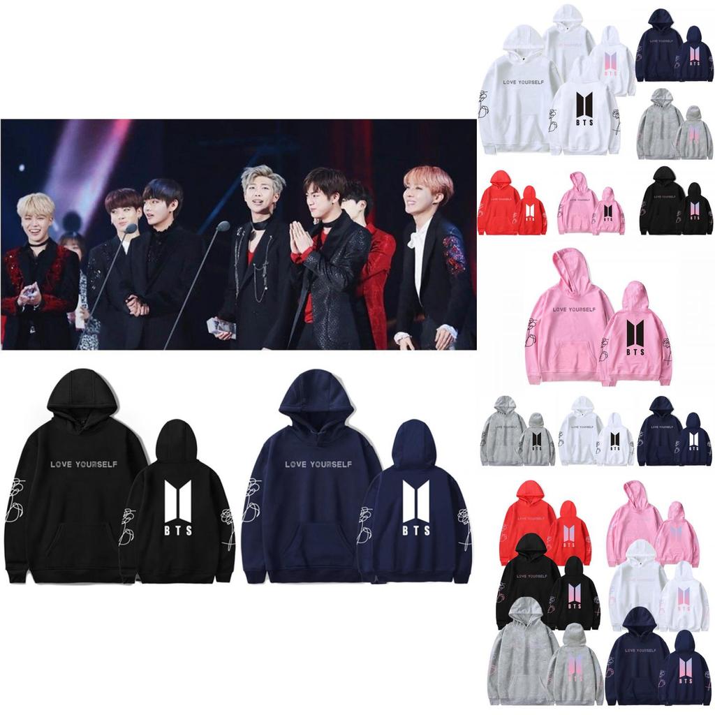 Bluza z nadrukiem BTS z podszewką polarową dla młodzieży, do noszenia na co dzień
