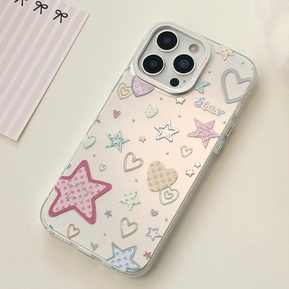 

Fashion Bling Glitter Coloful Lucky Star Phone Case For iPhone 11 12 13 14 15 16 17 Pro Max Protection Cover For iphone 11
