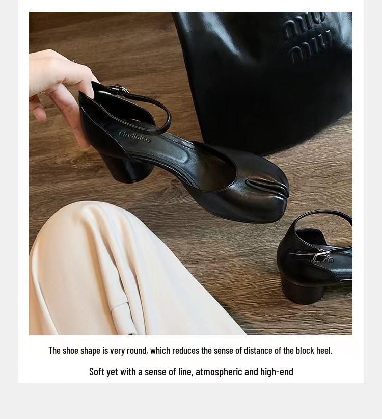 Summer Fashion Chunky Heel Split Toe Mary Jane Shoes for Women