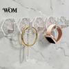 Home Organization Hooks Acrylic Adhesive Hooks, Hexagonal Wave Shape, No Drilling Easy Clear Wall Installation Hook, Modern Style for Bathroom Kitchen