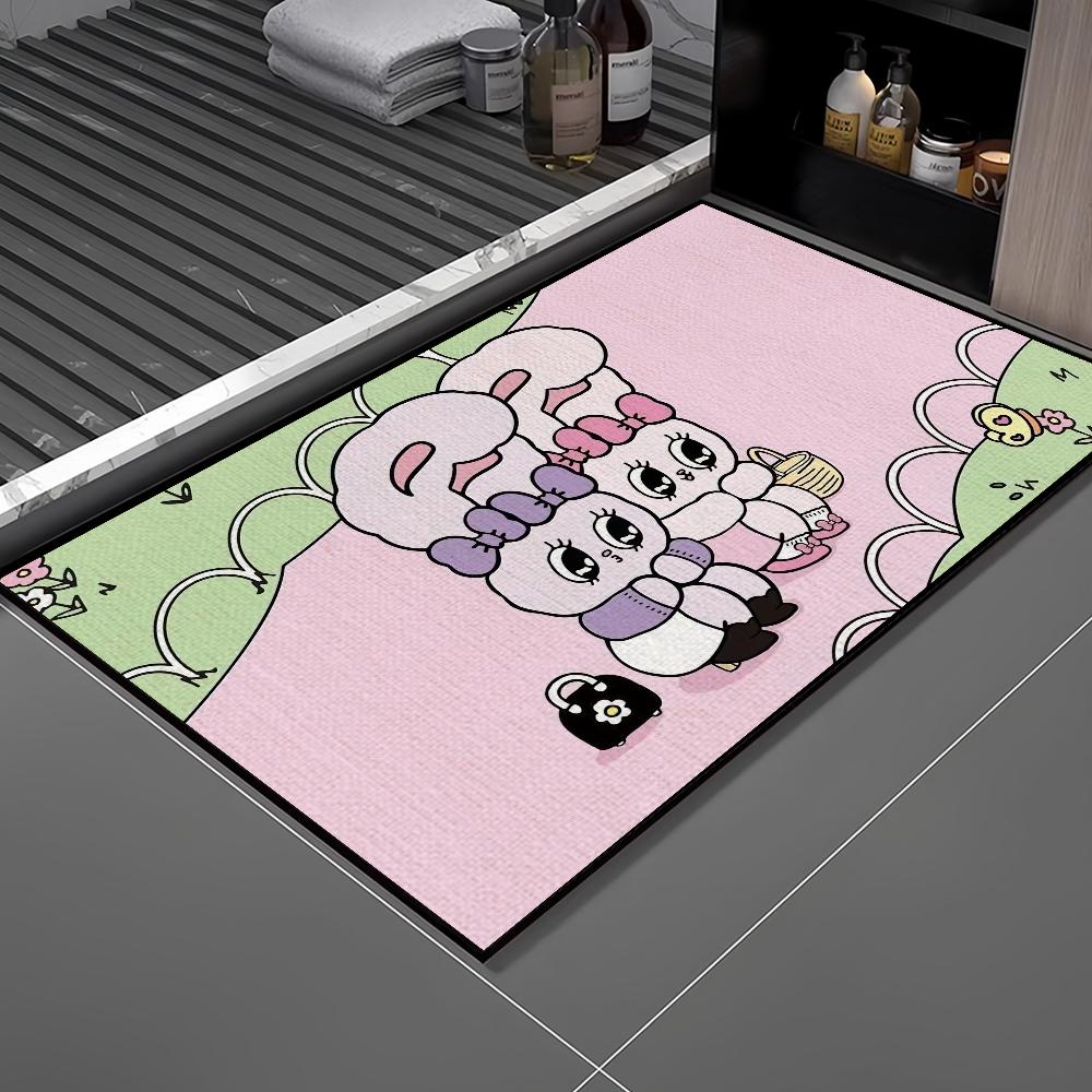 

Door Mat For Bunny Cute Pink Bathroom Decoration Room Esther Decor Doormat Carpet Entrance Welcome Bath Cartoon Kitchen Rug SJR40x60CM