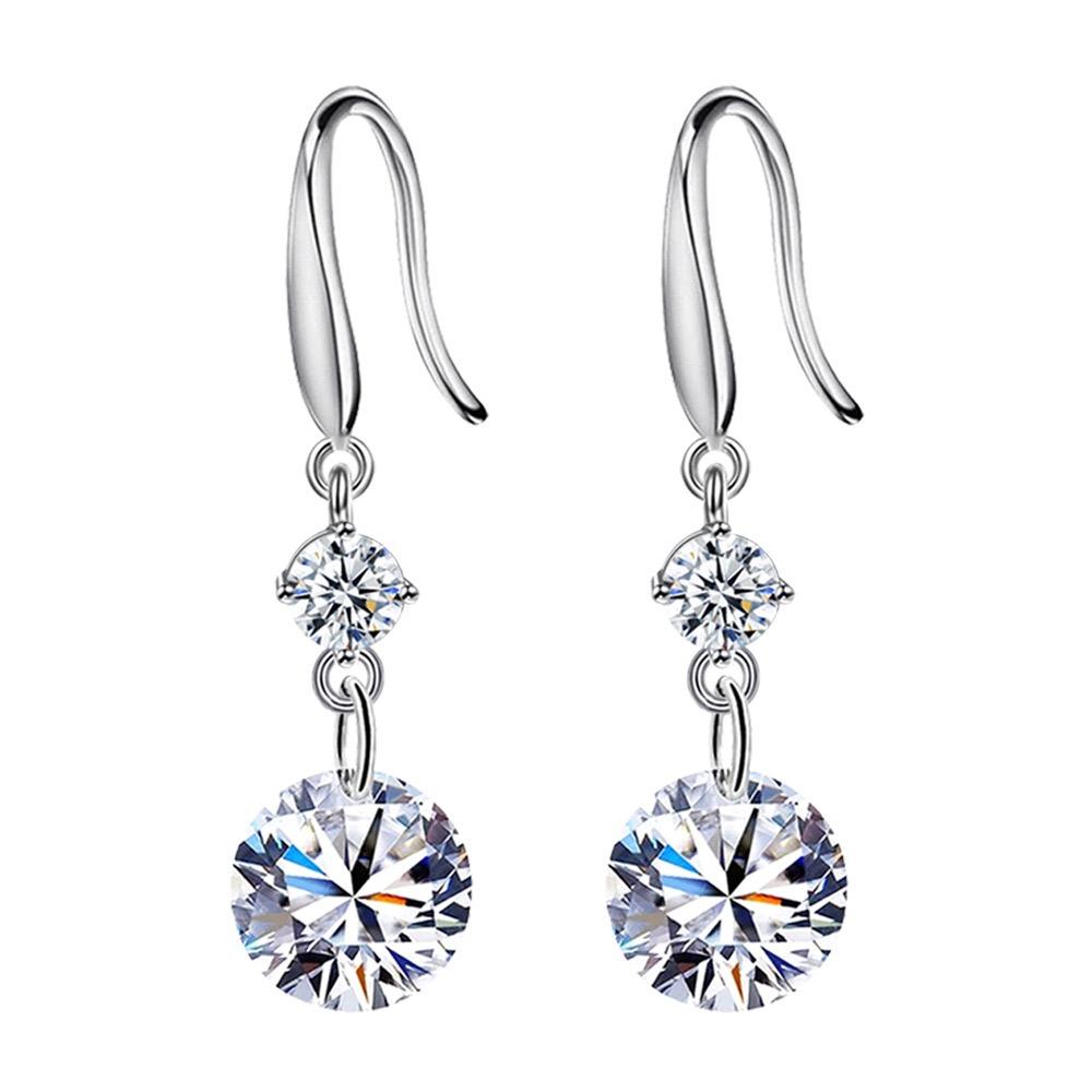 Women's 925 Sterling Silver AAAAA Zircon Long Earrings Fashion Jewelry for Wedding Gift
