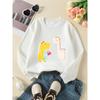 Girls' Crewneck Sweatshirt - Cute Dinosaurs with Bows And Bags Machine Washable, Spring And Autumn