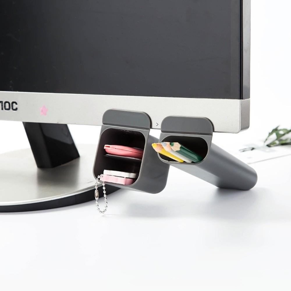 Multifunctional PC Screen Pen Holder Plastic Desk Pencil Organizer Stationery Storage