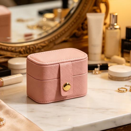 PU Leather Jewelry Storage Box, Mini Compact Gift Box, with Soft Scratch-Proof Interior Jewelry Case, for Rings Earrings Necklaces