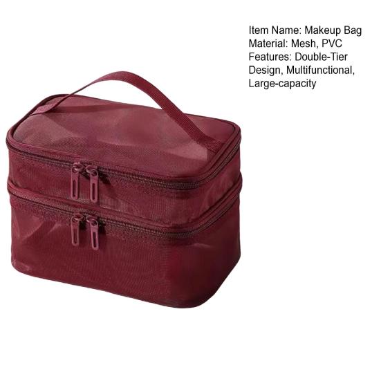 Toiletry Organizer Translucent Travel Cosmetic Bag Large-capacity Makeup Case