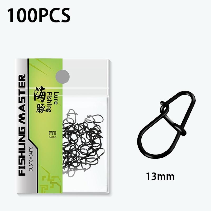 50/100Pcs Fishing Clips Fast Crankbait Snaps Fishing Connectors Saltwater Fishing Lock Lure Stainless