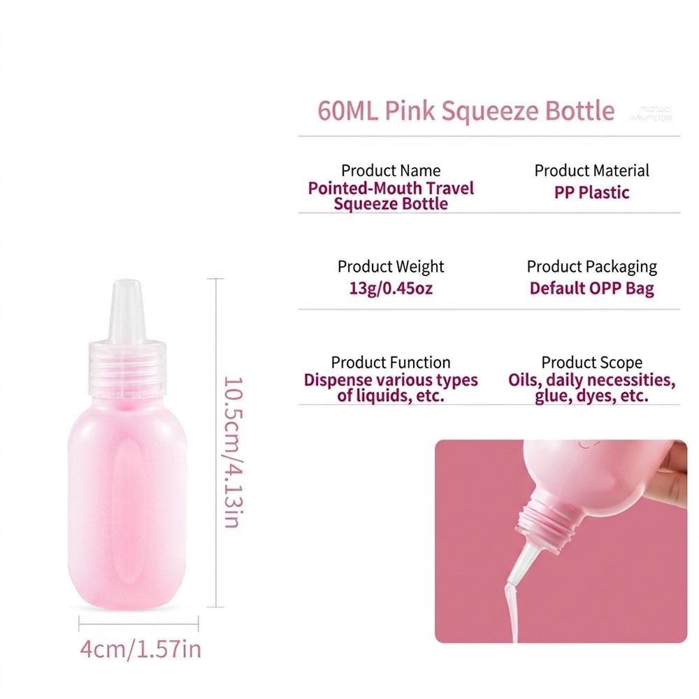 60/150/250ml PP Precision Tip Squeeze Dispensing Bottle with Leak-Proof Twist Cap Durable Plastic Containers Refillable Bottles