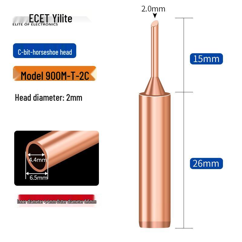 Nichtmagnetisches Reines Kupfer-Lötkolbenspitzen-Set für 936 Lötstation - Ideal zum Schweißen von Lautsprechern