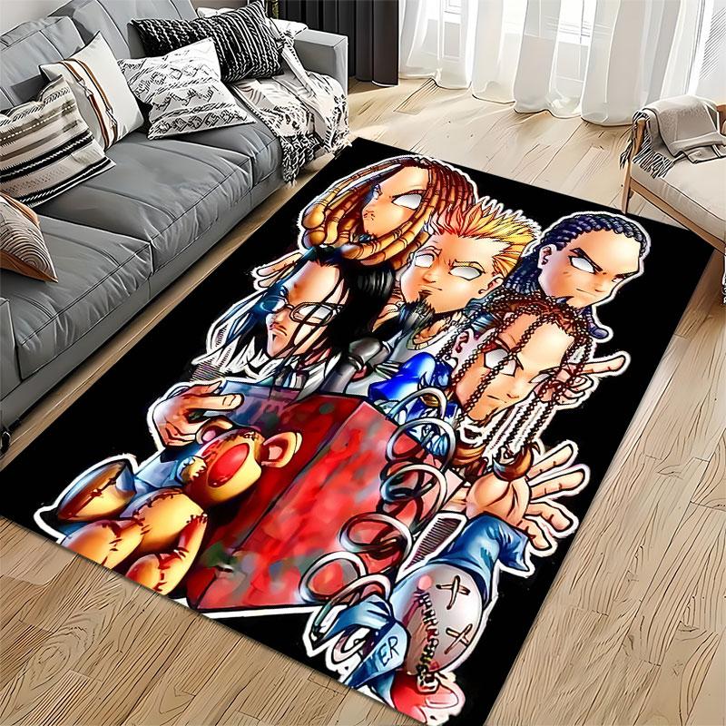 Animated Gang Characters Carpet suitable as a non-slip mat for the living room or bedroom sofa
