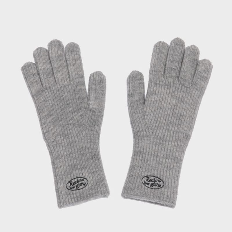 RECLOW KNIT LOGO GLOVE GRAY