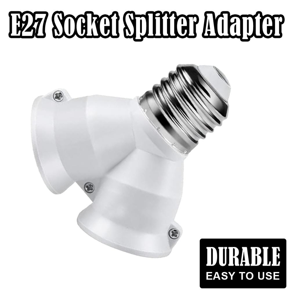 Light Lamp Bulb Socket Screw E27 LED Base E27 To 2-E27 Splitter Adapter Lamp Holder Socket Bulb Holder Lighting Accessories