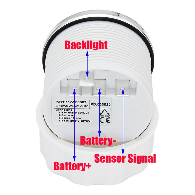ZMFJH Pekare 0-190ohm 52MM Bränslenivåmätare+Bränsleflottör Nivåsensor 100-600MM Röd LED Oljetankmätare för Båt Yakt Bil 12V24V