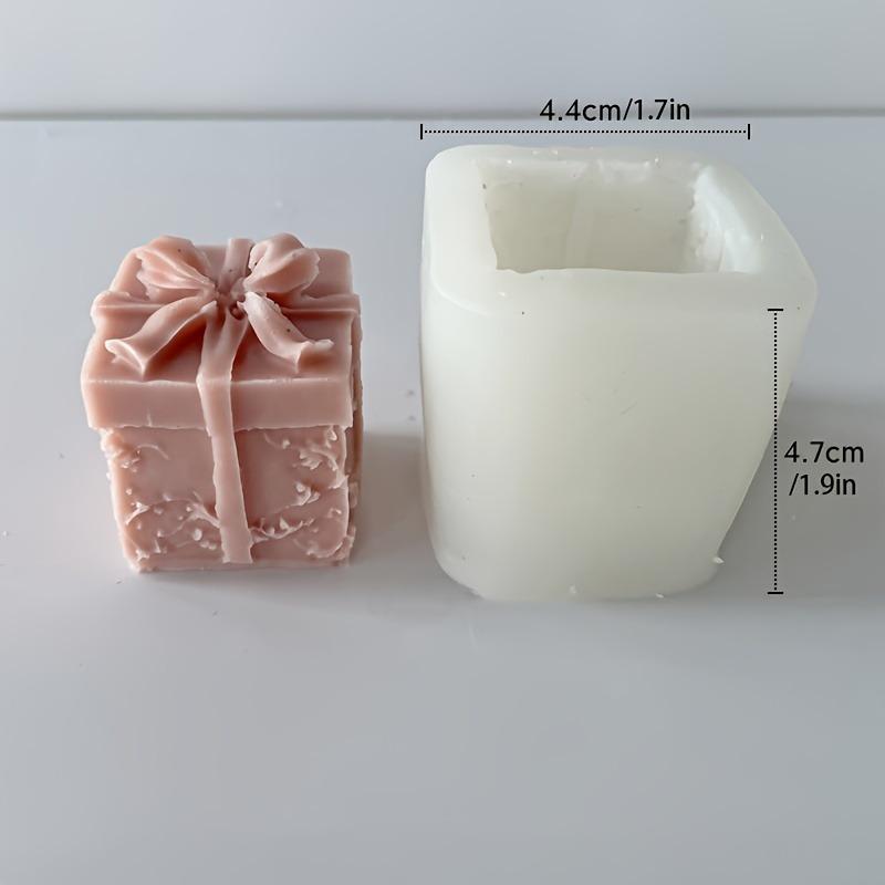 2pcs Bow Gift Box Fondant Silicone Mold Decor Festive Gift Box Scented Candle Mold DIY Festive Candle Molds for Candle Making