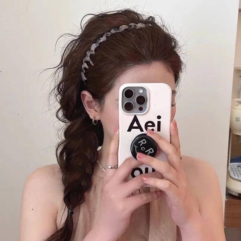 1/2pcs Fashion Wave Headbands for Women Solid Color Toothed Non-slip Hair Bands Girl Face Wash Sports Hairbands Hair Accessories